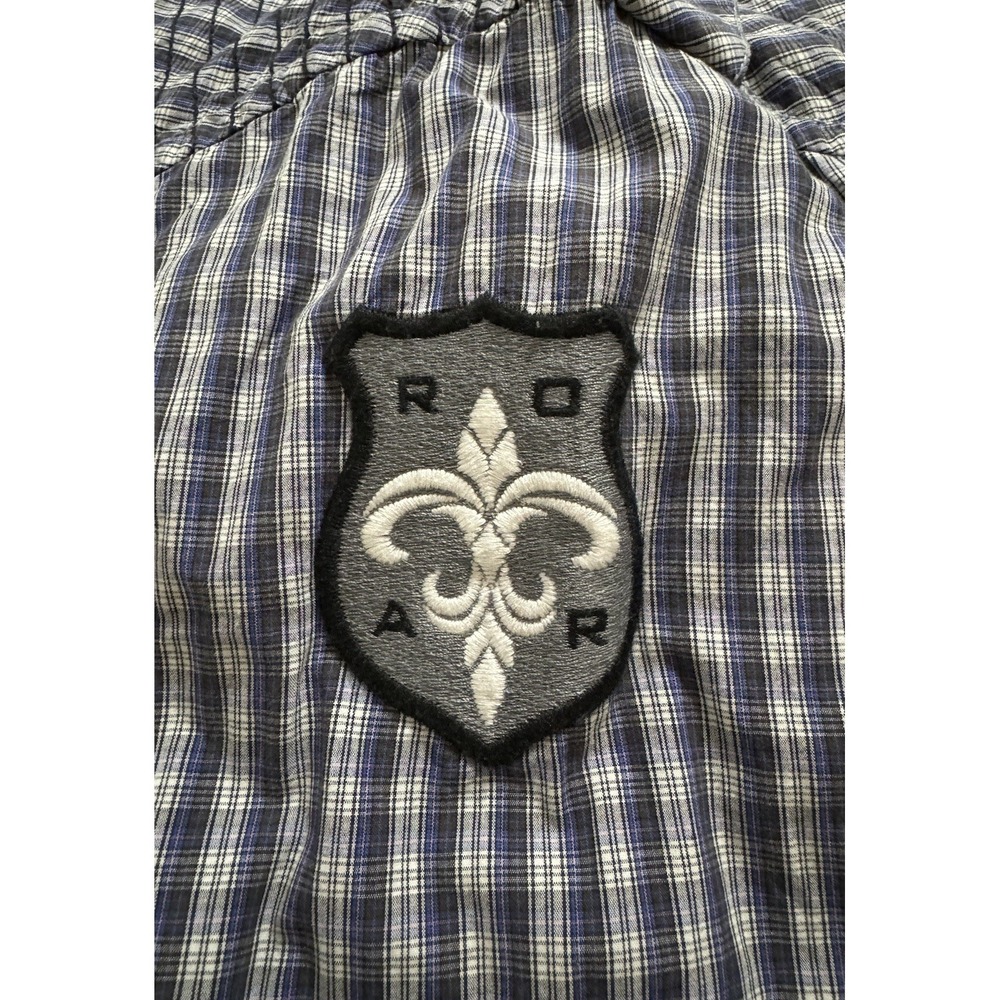 Roar Mens Rockabilly Shirt L Embroidered Button Up Grunge Alternative - Picture 6 of 10